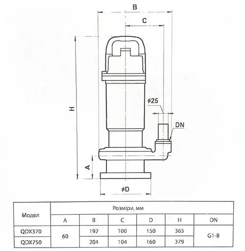Дренажний насос Rudes QDX370 - фото 4