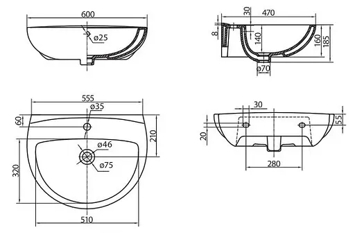 Раковина Kolo Freja 60x47 L71160000 - фото 2