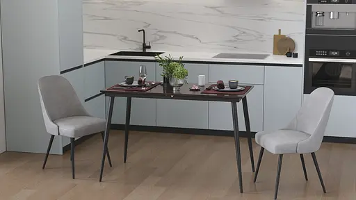 Стіл кухонний розкладний Данді на конусних ногах Ferrum-decor 75x120(160)x60 Чорний метал ДСП Венге Магія 16 мм (FRD-106771)