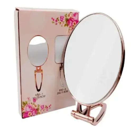 Дзеркало косметичне Salon Professional настільне 6 дюймів для щоденного макіяжу овальна рожеве золото - фото 1
