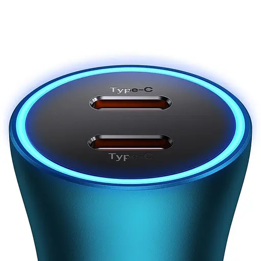 Автозарядное устройство Baseus Golden Contactor Pro 40 W 2 порта Type-C (CGJP000003) синий - фото 4