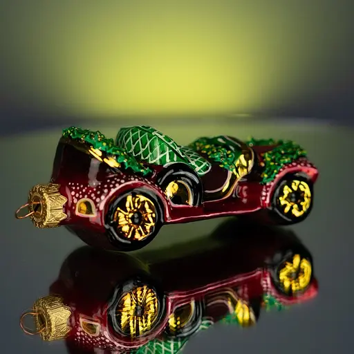 Ялинкова прикраса Різдвяні історії Різдвяний кабріолет скло (4820001154825) - фото 4