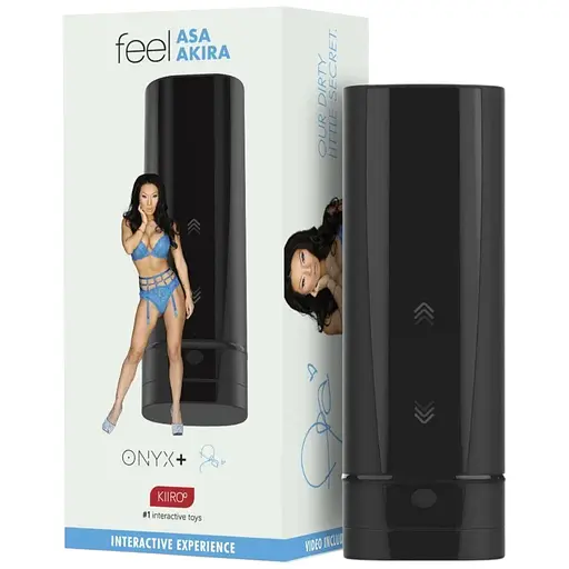 Мастурбатор Kiiroo Onyx+ Asa Akira, 10 кілець, що стискають, не треба рухати, теледильдоніка