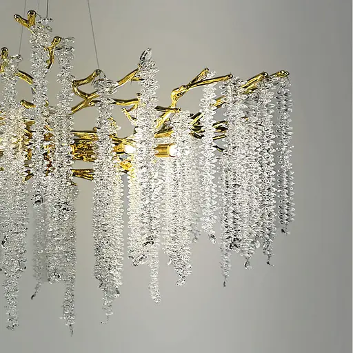 Вишукана підвісна золота люстра з кришталевим камінням Ø 50 см | Арт. 33001-460 GD | Line F - фото 3