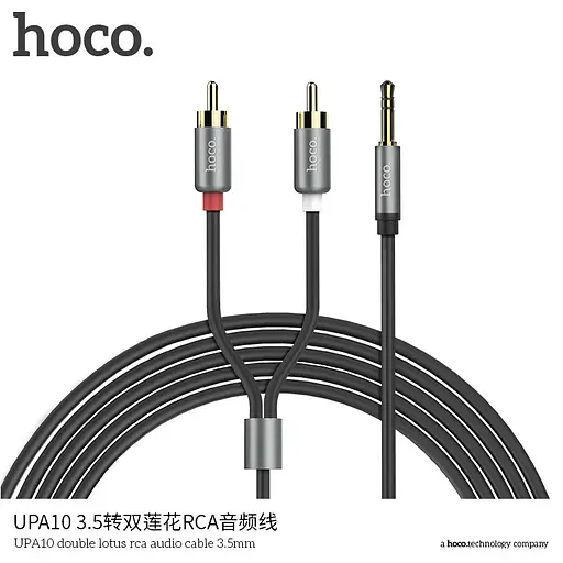 Адаптер rca3.5 мм перехідник Hoco UPA10 Double lotus AUX audio cable 1.5 м - фото 3