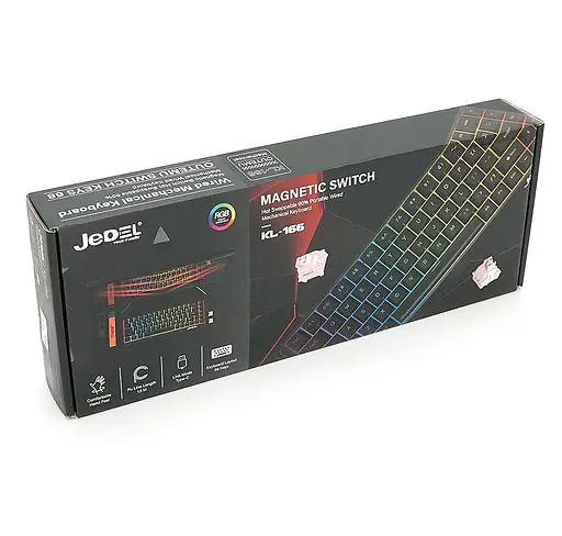 Клавіатура ігрова механічна JEDEL KL166 Hot-Swap Outemu Magnetic Swich Black - фото 4