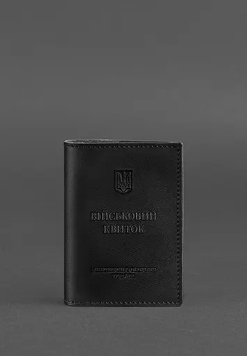 Кожаная обложка для военного билета (под военно-учетный документ) 7.4 А5 черная - фото 2