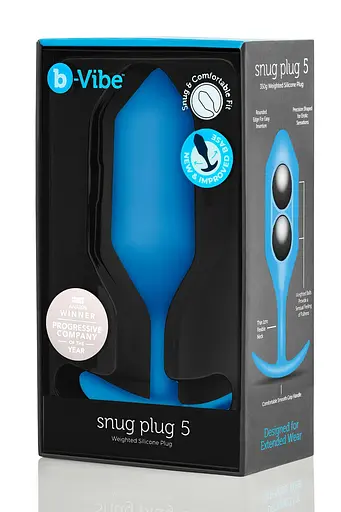 Анальна пробка B-Vibe Snug Plug 5, 16 см (блакитний) - фото 5