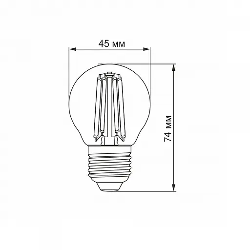 LED лампа VIDEX Filament G45F 6W E27 3000K - фото 3