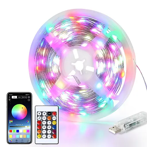 Світлодіодна стрічка 10M Bluetooth Dream Color Fairy Lights 5V USB RGB IC Водонепроникні різдвяні вогні