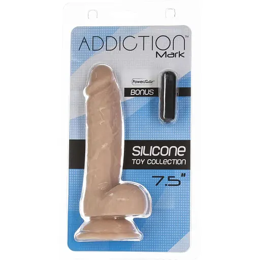 Фалоімітатор Addiction - Mark 7.5 Dildo With Balls, Beige - фото 6