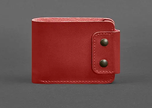 Кожаный портмоне Zeus 9.0 красный краст - фото 1