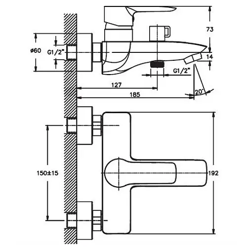 Змішувач для ванни Haiba COLUMBIA 009 (HB0815) - фото 2
