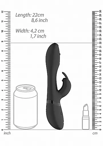 Вібратор-кролик Vive Mira 21.5 см (чорний) - фото 4