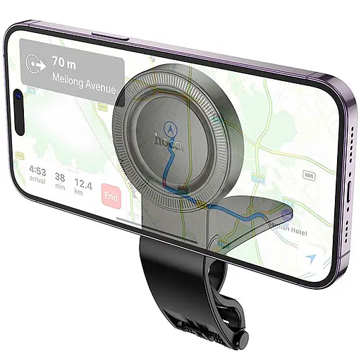 Автотримач Hoco H60 Show ring magnetic (dashboard) Black - фото 5