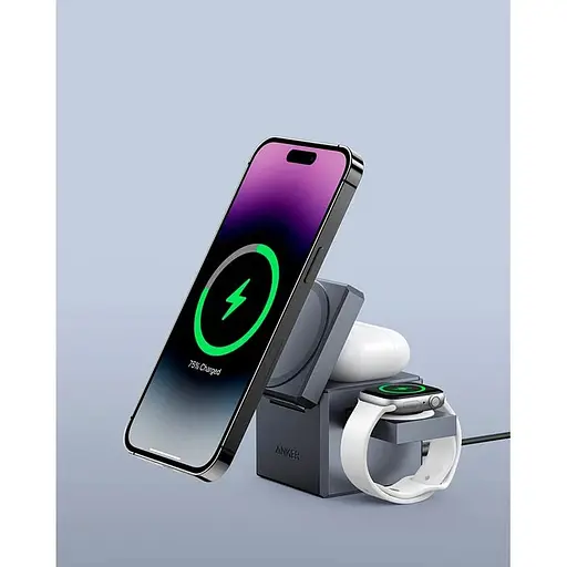 Бездротове зарядне ANKER MagGo Wireless Charging Station 15W 3-in-1 Cube Y1811G11 - фото 4