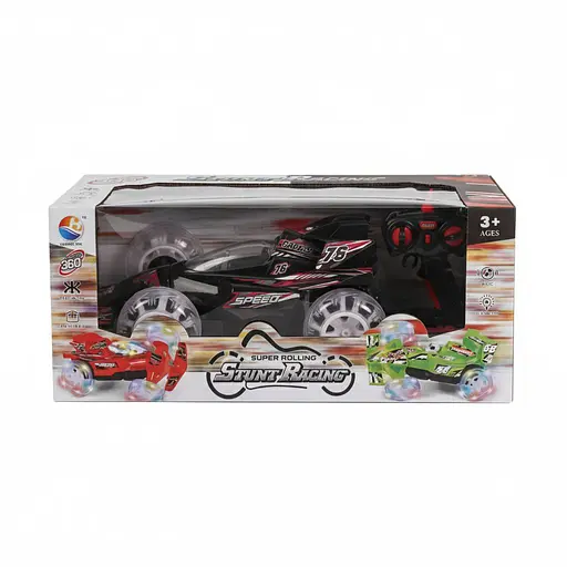 Радиоуправляемая трюковая машина FA 9821-02, акум. 4.8V, 2.4GHz, 360°, прозрачные колеса, свет и звук, Красный - фото 2