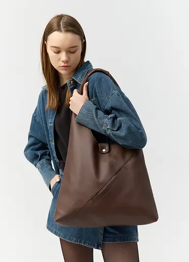 Женская сумка Sambag HOBO M шоколадная 35 х 40 х 8 см (53200020) - фото 1