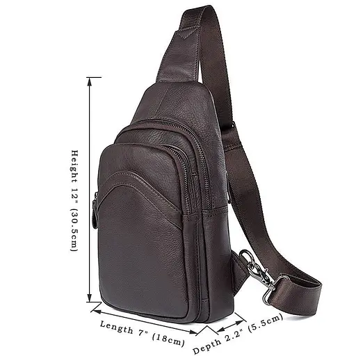 Кожаная сумка-слинг John McDee 30.5х18х5.5 см sum0025574 - фото 5