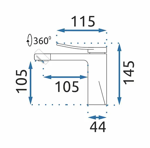 Смеситель для умывальника Rea Soul низкий gold 360 REA-B9959 Золотой - фото 5