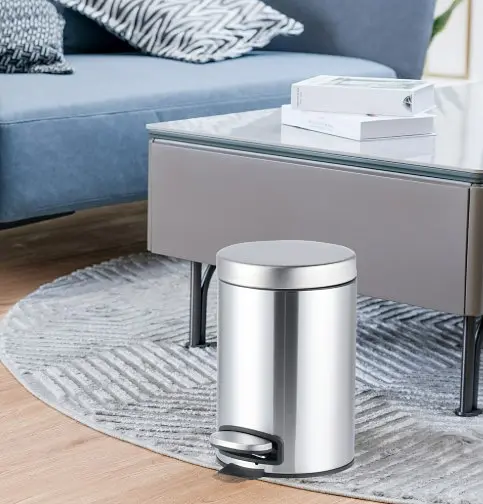 Мусорное ведро Mixxus Ellipse-TC0205 SS Color с плавным закрытием круглое 5 л нержавейка (MI7076)  - фото 3