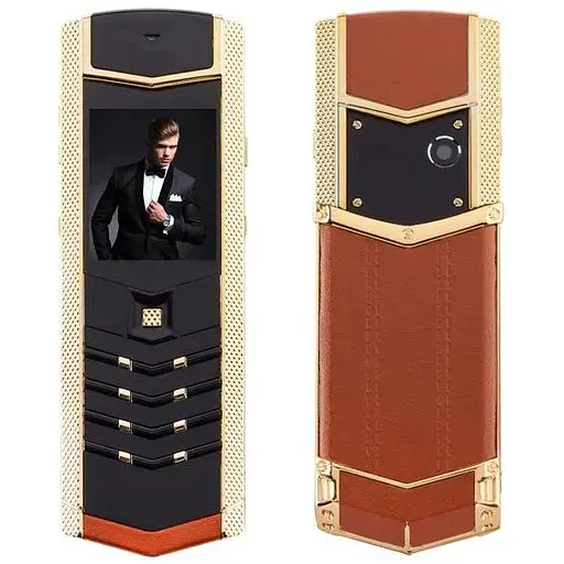 Телефон H-Mobile V1 Hope V1 коричневый-золотой Vertu design