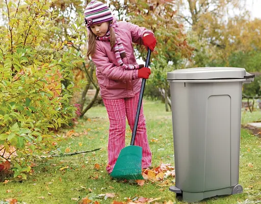 Бак для мусора с крышкой и колесиками Bidone 40x60x84h, 100 л светло-серый - фото 4