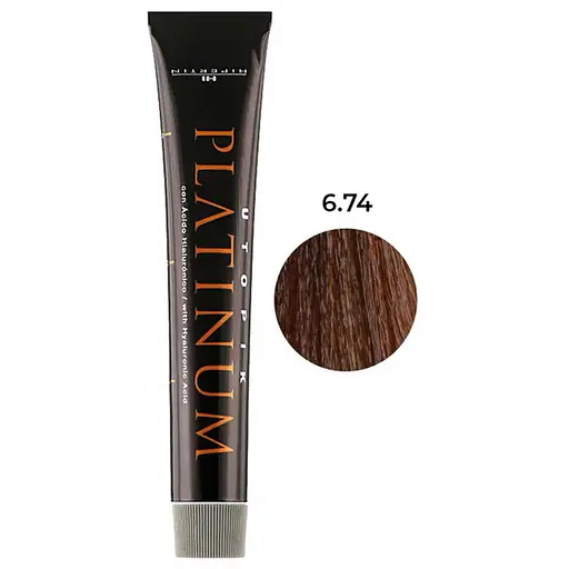 Професійна крем-фарба для волосся Hipertin Platinum 6.74 темний пісочно-мідний блонд 60 мл - фото 1