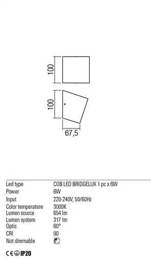 Бра Redo TOBIKO AP LED 6W 3000K BK (5.1.2) 01-1318 - фото 3