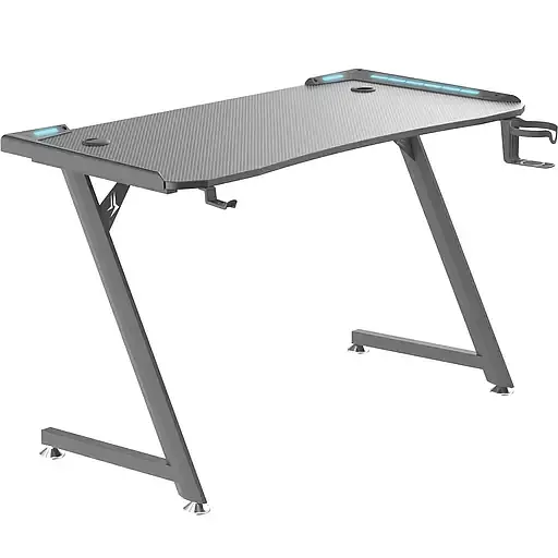 Геймерский компьютерный стол GT Racer T-1216 (120x60x73) Black - фото 1