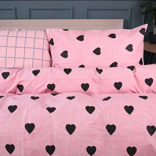 Наволочка MirSon Ranforce Elite Hearts & Grid 40х40 см (2200011633282)