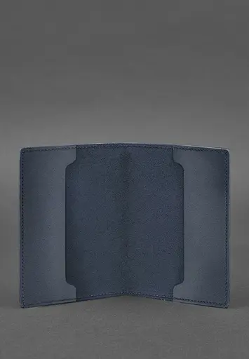 Кожаная обложка для военного билета офицера запаса 8.0 темно-синяя - фото 4