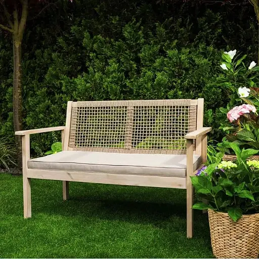 Садовая скамейка Di Volio Teracina со спинкой бежевый - фото 4