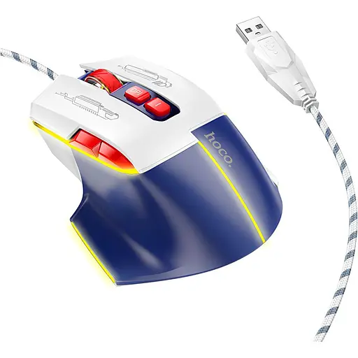 Миша Hoco GM31 Overlord Luminous White/Blue [136139]