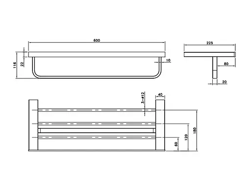 Полотенцедержатель ASIGNATURA Unique черный (85611802) - фото 2