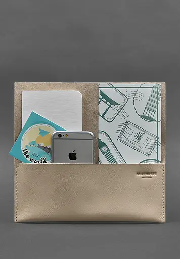 Шкіряний жіночий тревел-кейс Voyager 1.0 світло-бежевий - фото 3