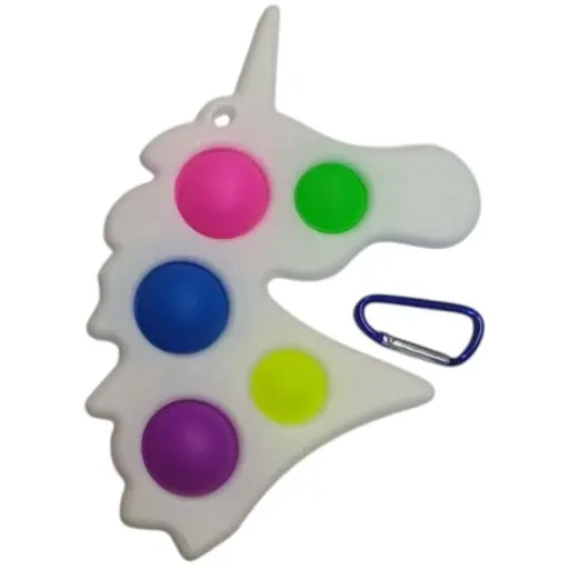 Іграшка Симпл Дімпл Єдиноріг білий антистрес 12x19 см 5 пупирок - фото 1