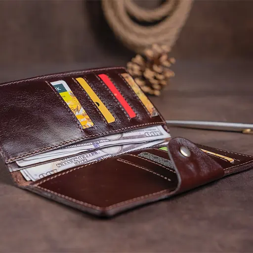 Кожаный портмоне Shvigel 18х8.5х1 см acs0016094 - фото 8