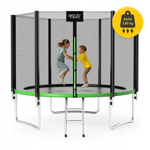 Батут с наружной сеткой 4FIZJO Classic 10FT 312 см Black/Green (P-5907739314130) - фото 5