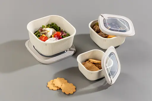 Набір контейнерів з кришками Idea Home Line Box 3 шт. 0.6/1.1/1.8 л бежевий (00685 Bej) - фото 3