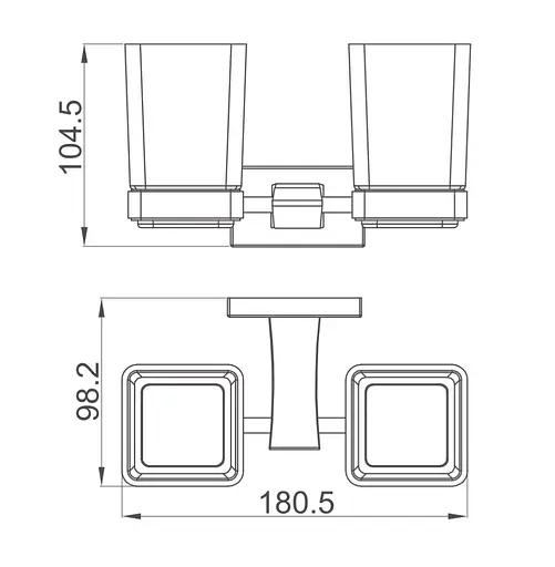 Склянка для зубних щіток подвійна Gappo G0708-9 збройова сталь графітовий хром - фото 4