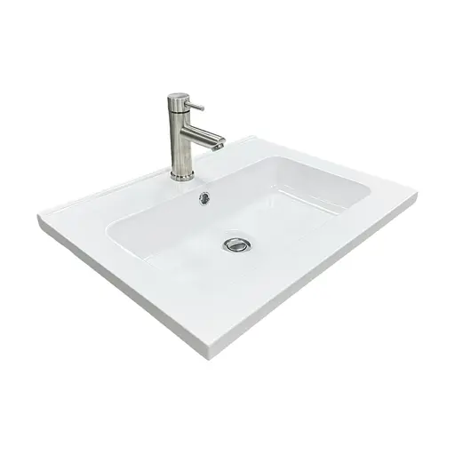 Раковина накладна Adamant FLATE 60, прямокутна, з сифоном Click-Clack + змішувач (4824296207701) - фото 2