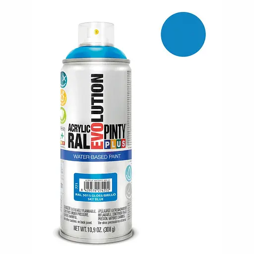 Фарба-аерозоль акрилова Evolution Ral 5015 Небесно-блакитний 400 мл PINTYPLUS - фото 1