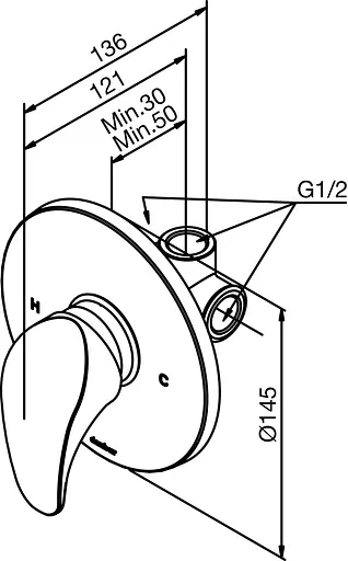 Смеситель для душа DAMIXA SPACE (107500000) - фото 3