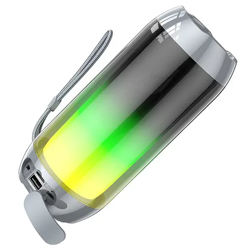 Портативна bluetooth колонка Borofone BR25 з LED підсвічуванням grey - фото 3