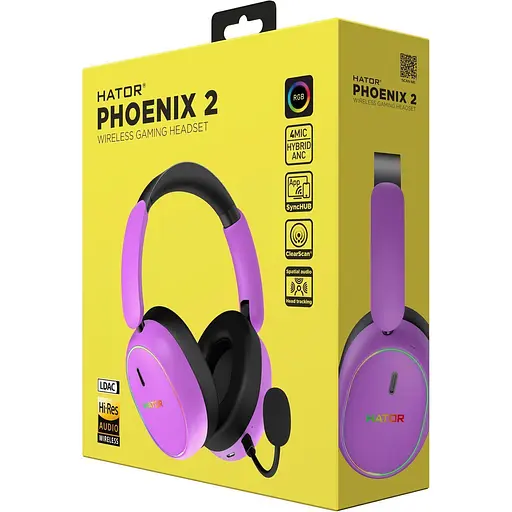 Наушники игровые Hator Phoenix 2 Wireless Cyber Violet (ESH42) [145533] - фото 6