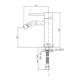 Змішувач для біде Paffoni Light без донного клапана black matt LIG131NO, Чорний матовий - фото 3
