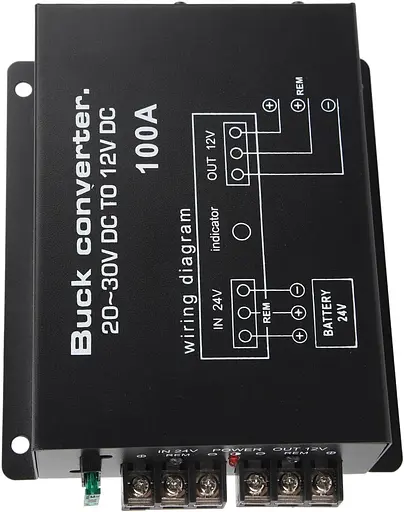 Преобразователь напряжения автомобильный DC24-12 100A - фото 7