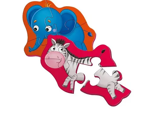 Пазли магнітні бейбі Слоник та зебрік, (укр)