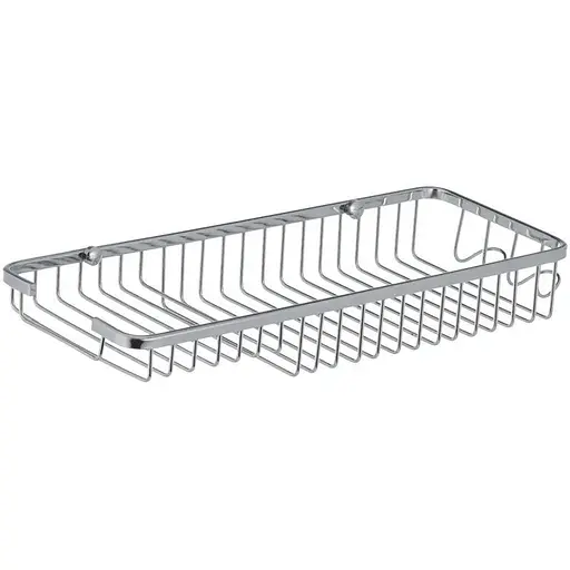 Полка в ванную Zerix решетка с мыльницей и 2 крючками LR338 LL1456, Хром - фото 1